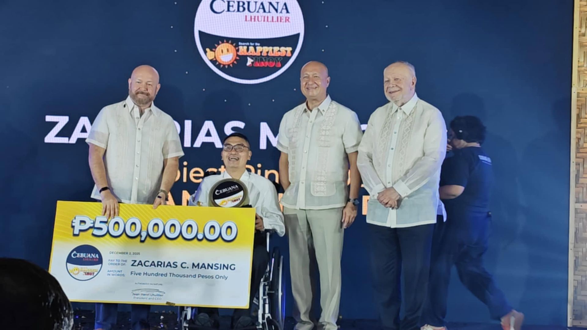 Literacy and Disability Inclusion Advocate Zacarias Mansing Jr. Crowned Cebuana Lhuillier’s 2025 Happiest Pinoy Among 500,000 Entries Nationwide